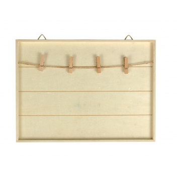 7426 - 3700443574263 - MegaCrea DIY - Pêle-mêle en bois fil et pinces 30 x 22 x 1,5 cm