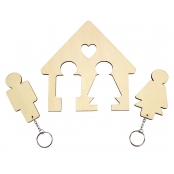 Porte-clés et Range-clés en forme de maison 15,5 x 15 cm
