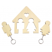 Porte-clés et Range-clés en forme de maison 15,5 x 15 cm