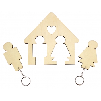 7611 - 3700443576113 - MegaCrea DIY - Porte-clés et Range-clés en forme de maison 15,5 x 15 cm - 2