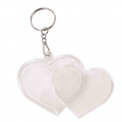 Porte-clés en plastique Coeur 4,8 cm 2 pièces