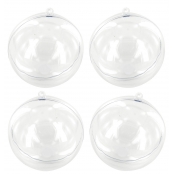 Boule en plastique cristal transparent 6 cm x 4 pièces