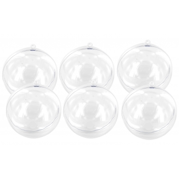 8063 - 3700443580639 - MegaCrea DIY - Boule transparente en plastique transparent 3 cm x 6 pièces