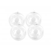 Boule en plastique cristal transparent 4 cm x 4 pièces