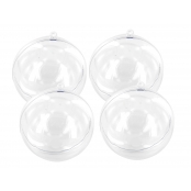 Boule en plastique cristal transparent 5 cm x 4 pièces