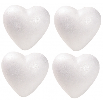 8114 - 3700443581148 - LePolystyrène - Coeur en polystyrène 9 cm Lot de 4 pièces - 3