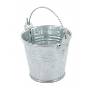 2019 - 3700443520192 - MegaCrea DIY - Seau en métal couleur zinc Ø 6,5 cm x H 6,2 cm - 2