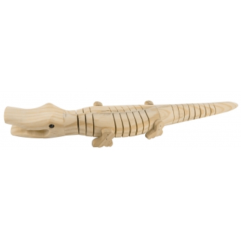 7001 - 3700443570012 - MegaCrea DIY - Jouet en bois articulé Crocodile 5,5 x 30 cm