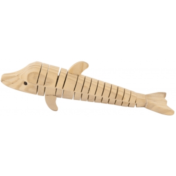 7135 - 3700443571354 - MegaCrea DIY - Jouet en bois articulé Dauphin 18,5 x 3 x 5 cm - 2