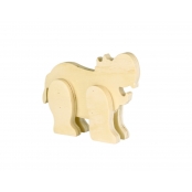 Jouet en bois Hippopotame 12 x 9 x 2 cm