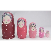 Matriochka en bois 5 poupées russes à décorer 2,5 à 11 cm