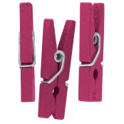 Pinces à linge en bois fuchsia 2,5 cm 50 pièces