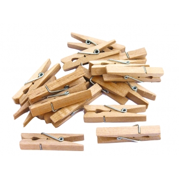 7615 - 3700443576151 - MegaCrea DIY - Pinces à linge en bois naturel B 2,5 cm 50 pièces - 2