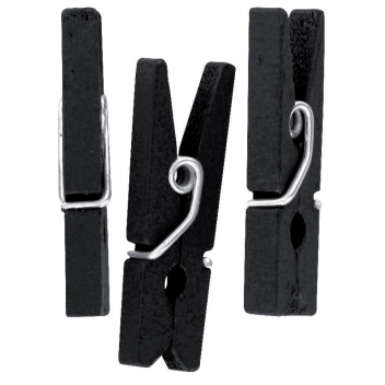 3208 - 3700443532089 - MegaCrea DIY - Pinces à linge en bois noir 2,5 cm 50 pièces