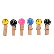 Pinces à linge en bois horloges 3,5 cm 12 pièces