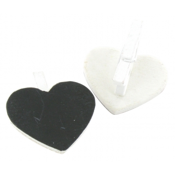 4219 - 3700443542194 - MegaCrea DIY - Pinces ardoise coeur blanc 2,8 x 2,5 cm 12 pièces - 2