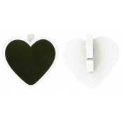 Pinces ardoise coeur blanc 5 x 5 cm 6 pièces