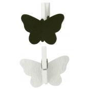 Pinces ardoise papillon blanc 4,2 x 2 cm 6 pièces