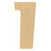 Chiffre en bois MDF 5 x 1,2 cm Chiffre 1 (un)