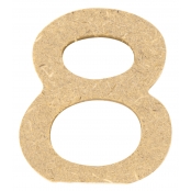 Chiffre en bois MDF 5 x 1,2 cm Chiffre 8 (huit)