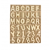 Lettres et chiffres en bois 3 à 3,5 cm coffret 180 pièces