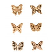 Stickers en bois papillons 5 x 4 cm 6 pièces