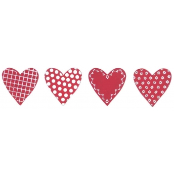 4143 - 3700443541432 - MegaCrea DIY - Embellissement en bois peint Coeurs A 2,5 à 4,5 cm 8 pièces - 2