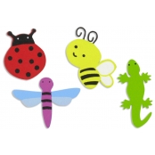 Embellissement en bois peint insectes 2,5 à 4,5 cm 8 pièces