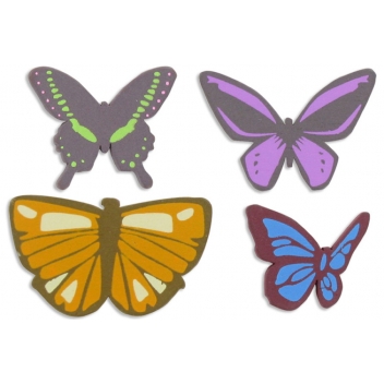4137 - 3700443541371 - MegaCrea DIY - Embellissement en bois peint papillons 2,5 à 4,5 cm x8