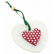 Etiquette Tags en bois coeur 6 x 6 cm 6 pièces