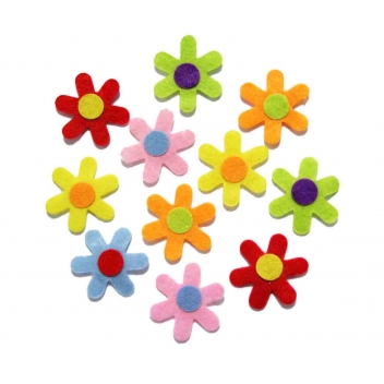 4043 - 3700443540435 - MegaCrea DIY - Motif adhésif en feutrine Fleur 3 cm 30 pièces