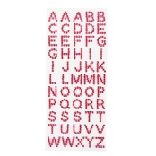 Stickers strass alphabet rose x 55 pièces