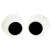 Très Gros Yeux mobiles adhésifs noir blanc 10 cm 2 pièces