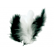 Plumes Assortiment noir blanc 10 cm 50 pièces