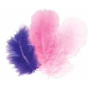 Plumes Assortiment violet 10 cm 50 pièces