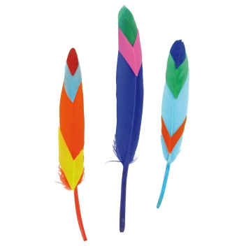 2358 - 3700443523582 - MegaCrea DIY - Plumes indiennes multicolores Activités enfant 7 à 15 cm 120 pièces - 2