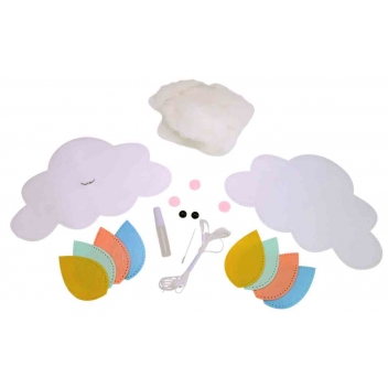 4660 - 3700443546604 - MegaCrea DIY - Kit Mobile en feutrine Nuage à coudre 25 x 23 cm - 2