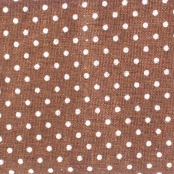 Coupon de tissu en coton Brun pois blanc 55 cm