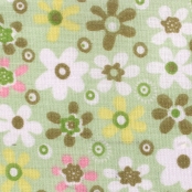 Coupon de tissu en coton Fleurs vert 55 cm