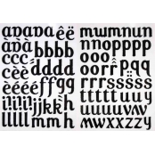 Lettre thermocollante Alphabet transfert textile Noir 2 à 3 cm 103 pièces