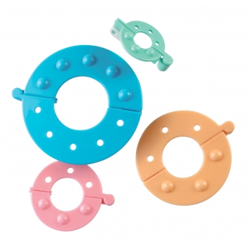 2989 - 3700443529898 - MegaCrea DIY - Outil à pompons 3,5 à 9 cm 4 pièces - 2
