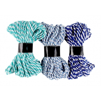 3542 - 3700443535424 - MegaCrea DIY - Ficelle bicolore 10 m bleu clair bleu foncé menthe 3 pièces