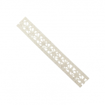 3056 - 3700443530566 - MegaCrea DIY - Ruban dentelle en coton écru fleur 1,8 cm x 2 m