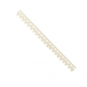 Ruban dentelle en coton écru mini pompons 0,8 cm x 2 m