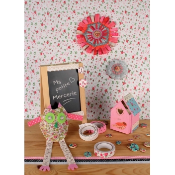 3195 - 3700443531952 - MegaCrea DIY - Fabric tape Ruban dentelle adhésif rose clair 1,5 cm x 1 m - 3