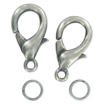 1087 - 3700443510872 - MegaCrea DIY - Fermoir mousqueton 18 mm Argenté 5 pièces
