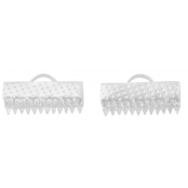 Embout fermoir pour ruban et miyuki 6x16mm Argenté x10