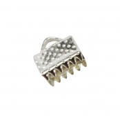 Embout fermoir pour ruban et miyuki 6x8mm Argenté x24