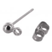 Boucles d'oreille clou à boule 13 mm Argenté 10 pièces