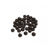 Perles pierre de lave ronde 0,7 cm noir 30 pièces